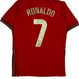 2020-21 #7 Ronaldo Portugal National Team Nike Home Football Shirt - Medium Red Polyester