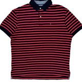 Tommy Hilfiger Striped Polo Shirt - Medium Navy Cotton