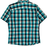 Oakley Checked Short Sleeve Shirt - Large Blue Cotton