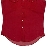 Wrangler Denim Shirt - Large Red Cotton