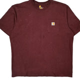 Carhartt T-Shirt - 2XL Burgundy Cotton