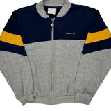 Adidas Striped Track Jacket - Large Yellow Cotton Blend