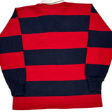 Made In USA Columbiaknit Striped Rugby Shirt - Large Navy Cotton