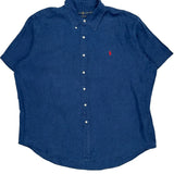 Ralph Lauren Short Sleeve Shirt - 2XL Blue Linen