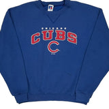 Chicago Cubs Russell Athletic Football Sweatshirt - Large Blue Cotton
