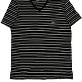 Lacoste Striped T-Shirt - Medium Black Cotton