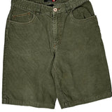 Baggy Quiksilver Cord Shorts - 30W 10L Green Cotton