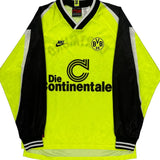 Borussia Dortmund Nike 1995-96 Home Football Jersey - XL Black Polyester