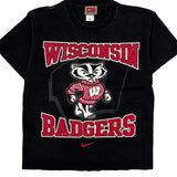 Wisconsin Badgers Nike College T-Shirt - Medium Black Cotton