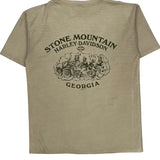 Stone Mountain Georgia Harley Davidson Graphic T-Shirt - Large Beige Cotton
