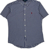 Ralph Lauren Checked Short Sleeve Shirt - Medium Blue Cotton