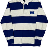 Sport-Tek Striped Rugby Shirt - Medium Blue Cotton