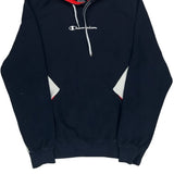 Reverse Weave Champion Spellout Hoodie - Large Black Cotton