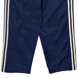 Adidas Striped Track Pants - Small Blue Nylon