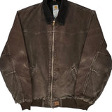 Faded Carhartt Dkb Santa Fe Bomber Jacket - XL Brown Cotton