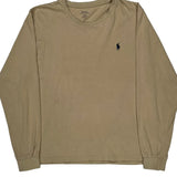 Polo By Ralph Lauren Long Sleeve T-Shirt - Large Beige Cotton