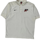 Nike Polo Shirt - Medium White Cotton