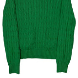 Ralph Lauren Sport Cable Knit Hoodie - Large Green Cotton