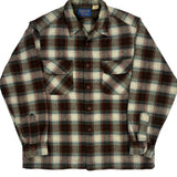 Pendleton Checked Flannel Shirt - Large Brown Virgin Wool