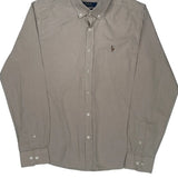 Polo By Ralph Lauren Slim Fit Shirt - Large Grey Cotton