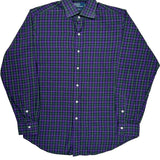 Regent Polo By Ralph Lauren Checked Flannel Shirt - Large Green Cotton