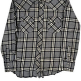 Wrangler Checked Flannel Shirt - Large Grey Cotton