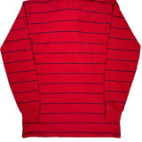 Lands End Striped Rugby Shirt - Large Red Cotton