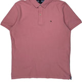 Tommy Hilfiger Slim Fit Polo Shirt - Large Pink Cotton