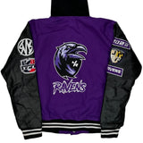 Ravens Unbranded Graphic Varsity Jacket - Large Black Leather