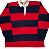 Made In USA Columbiaknit Striped Rugby Shirt - Large Navy Cotton