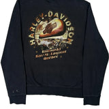 Harley Davidson Graphic Long Sleeve T-Shirt - Medium Black Cotton
