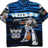 2001 Hasbro Transformers Changes Graphic Hawaiian Shirt - XL Multicoloured Polyester