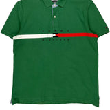 Tommy Hilfiger Spellout Polo Shirt - Large Green Cotton