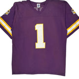 Minnesota Vikings Logo Athletics Nfl Football Jersey - Large Purple Cotton