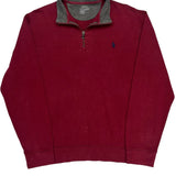 Polo By Ralph Lauren 1/4 Zip - Large Red Cotton