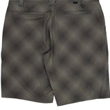 Oakley Checked Shorts - 32″ Waist Gray Polyester