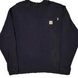 Carhartt Long Sleeve T-Shirt - Large Black Cotton Blend
