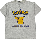Age 14 Pikachu Pokemon Cartoon T-Shirt - XL Grey Cotton