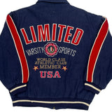 World Class Athletic Club Member USA Limited Graphic Varsity Jacket - Small Red Wool Blend