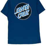 Santa Cruz Spellout T-Shirt - Small Blue Cotton