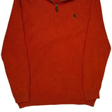 Polo By Ralph Lauren Tall 1/4 Zip - Large Orange Cotton