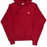 Reverse Weave Champion Hoodie - Small Red Cotton