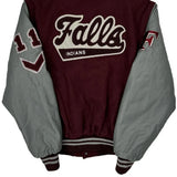 Falls Indians Burghardt College Varsity Jacket - Small Burgundy Wool Blend