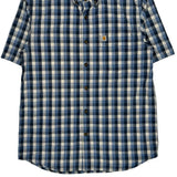 Carhartt Checked Short Sleeve Shirt - Medium Blue Cotton