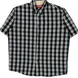 Wrangler Checked Short Sleeve Shirt - Medium Black & White Cotton