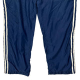 Snap Buttons Adidas Striped Tracksuit - Large Blue Polyester