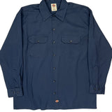 Dickies Shirt - Large Navy Cotton Blend