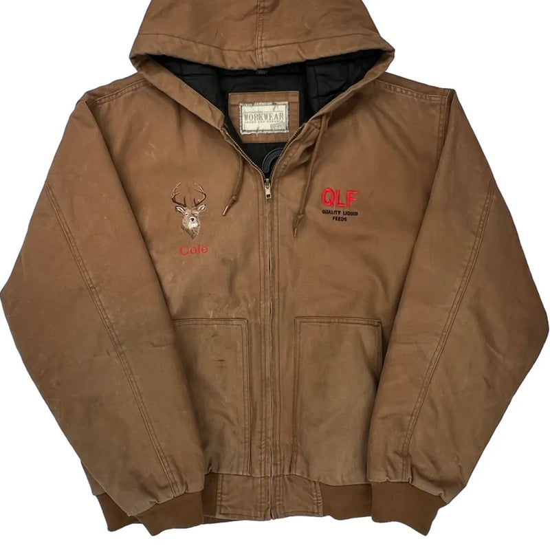 Quality Liquid Feeds Destinations Workwear Jacket - XL Brown Cotton