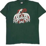 Native American Inspired Design Fruit Of The Loom Graphic T-Shirt - XL Green Cotton