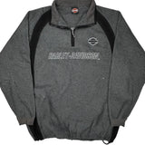 Janesville, Wi Harley Davidson 1/4 Zip - 2XL Grey Polyester